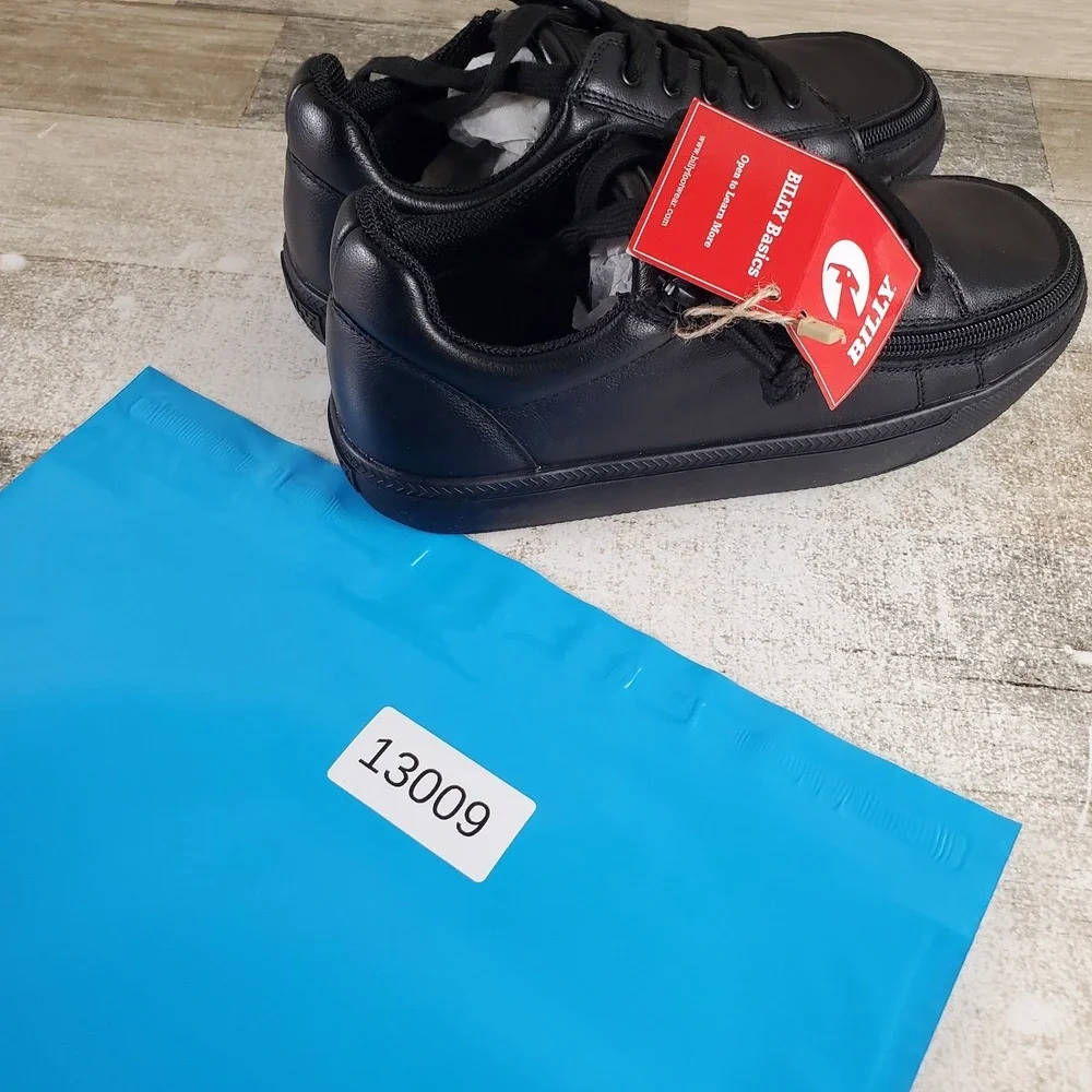 BILLY Footwear Classic D|R Low II Kids Shoes Sz 4 M Black Leather Wrap Zipper